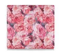 Amooorous Portaoggetti vintage bohémien in pelle con fiori rosa per tessere, per documenti essenziali, patente di guida, carte