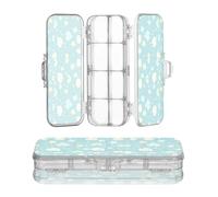 Amooorous Progettato Clear Pencil Box Dreamy Baby Blue Clouds | Scatole trasparenti di caso delle penne di doppio strato per arte del mestiere con il coperchio della
