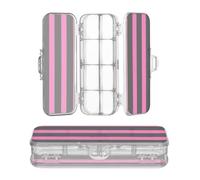Amooorous Progettato in plastica trasparente matita scatola nera e rosa linee regole