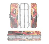 Amooorous Progettato scatola di plastica trasparente matita Power Golden Red Skeleton