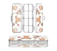 Amooorous Progettato scatola di plastica trasparente Merry Christmas Bear