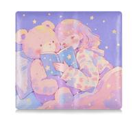 Amooorous Purple Dreamy Cute Girl Bear - Custodia a portafoglio in pelle con porta tessere, per carta d'identità, patente di guida, chiavi di contatto, viola sognante ragazza carina orso, 1 size