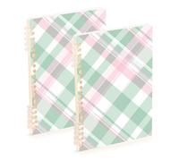 Amooorous Quaderni a quadretti in formato A5 verde menta e rosa per la scuola 21,1 x 14,5 cm, copertina rigida, a righe larghe, 60 fogli per diario e lista delle cose da fare, confezione da 2