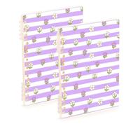 Amooorous Quaderni a righe con fiori viola e bianchi formato A5, 21,1 x 14,5 cm, copertina rigida, materiale scolastico per università, 60 fogli per viaggi e scrittura, confezione da 2