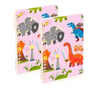 Amooorous Quaderni formato A5 Cartoon Color Zoo journaling quaderni 21,1 x 14,5 cm, soggetti robusti quaderni college a righe 60 fogli per diario e lista delle cose da fare, confezione da 2