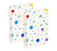 Amooorous Quaderni grandi formato A5 con quadrifoglio arcobaleno colorato, 21,1 x 14,5 cm, rilegatura a spirale, 60 fogli per diario e lista delle cose da fare, confezione da 2