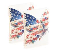 Amooorous Quaderni rilegati formato A5 con decorazione floreale farfalla 4 luglio Giorno dell'Indipendenza 21,1 x 14,5 cm, robusto materiale scolastico per college 60 fogli per viaggi e scrittura