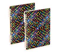 Amooorous Quaderno a righe con luci natalizie formato A5, 21,1 x 14,5 cm, materiale scolastico resistente all'usura per il college, 60 fogli per diario e lista delle cose da fare, confezione da 2