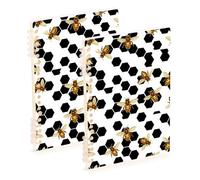Amooorous Quaderno a righe formato A5 nero giallo Queen Bee 21,1 x 14,5 cm, rilegatura a spirale, 60 fogli per planner e affari, confezione da 2