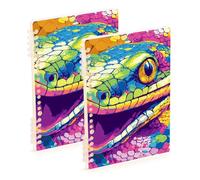 Amooorous Quaderno a spirale a righe larghe formato A5 Pop Art Snake 21,1 x 14,5 cm, resistente all'usura, 60 fogli per planner e affari, confezione da 2