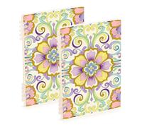 Amooorous Quaderno a spirale formato A5 alla moda rosa blu Paisley 21,1 x 14,5 cm, materiale scolastico resistente all'usura per il college 60 fogli per diario e lista delle cose da fare confezione da