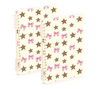 Amooorous Quaderno a spirale formato A5 con stampa leopardata e stelle, 21,1 x 14,5 cm, robusto quaderno a spirale con soggetto singolo, 60 fogli per viaggi e scrittura, confezione da 2