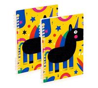 Amooorous Quaderno a spirale formato A5 con unicorni multicolore, 21,1 x 14,5 cm, copertina rigida, a righe, 60 fogli per lavoro e onfezione da 2