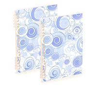 Amooorous Quaderno a spirale viola formato A5 con cerchi semplici arancioni 21,1 x 14,5 cm, robusto quaderno composizione a righe larghe 60 fogli per scuola e ufficio, confezione da 2