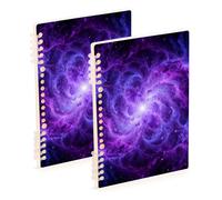 Amooorous Quaderno di composizione viola misterioso cielo stellato formato A5 21,1 x 14,5 cm, materiale scolastico resistente all'usura per college 60 fogli per lavoro e aula confezione da 2