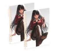 Amooorous Quaderno formato A5 Angry Anime Sexy Feet composizione notebook 21,1 x 14,5 cm, rilegatura a spirale, 60 fogli per diario e lista delle cose da fare, confezione da 2