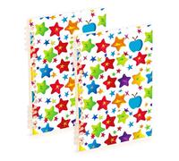 Amooorous Quaderno formato A5, con motivo a stelle e arcobaleno, 21,1 x 14,5 cm, copertina rigida, a righe, 60 fogli, per pianificatori e affari, confezione da 2