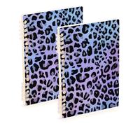 Amooorous Quaderno formato A5 con stampa leopardata, 21,1 x 14,5 cm, copertina rigida, 60 fogli, per scuola e ufficio, confezione da 2
