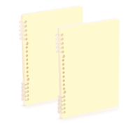 Amooorous Quaderno formato A5, in chiffon, tinta unita, tinta unita, colore giallo, 21,1 x 14,5 cm, copertina rigida, 60 fogli per diario e lista delle cose da fare, confezione da 2