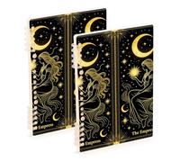 Amooorous Quaderno formato A5 Mystical Celestial Goddess Figure college 21,1 x 14,5 cm, rilegatura a spirale college a righe 60 fogli per planner e affari, confezione da 2