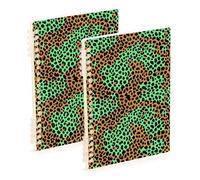 Amooorous Quaderno formato A5 turchese leopardo ghepardo composizione notebook 21,1 x 14,5 cm, copertina rigida composizione notebook a righe larghe 60 fogli per diario e lista delle cose da fare