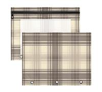 Amooorous Raccoglitore adorabile portapenne per lettere formato A4, confezione da 2 pezzi, per insegnanti, ritorno a scuola, grigio e marrone a quadri