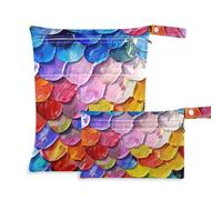 Amooorous Rainbow Colored Scales Dreamy Color Schemes borsa con cerniera per palestra 2 Pack borsa bagnata per costume da bagno con manici per yoga, bagno