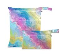 Amooorous Rainbow Magic Universe - Borsa impermeabile per nuoto, confezione da 2 pezzi, articoli essenziali con manici per pannolini per bambini, pannolini per bambini