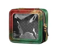 Amooorous Red and Green Silk Road Cute Makeup Bag Trasparente Impermeabile Viaggio Toiletry Bag Piccola Borsa Cosmetica per la Borsa da Viaggio, Via della seta rossa e verde, 1 size