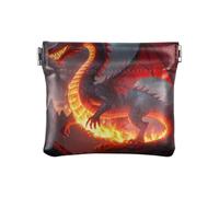 Amooorous Red Flame Dragon Portamonete da donna in pelle impermeabile con portamonete organizer per carte di credito per le donne, Drago rosso fiamma, 1 size