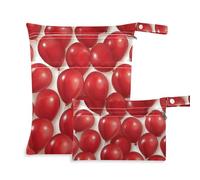 Amooorous Red New Year Balloon borsa impermeabile per pannolini 2 Pack elementi essenziali da viaggio per bambino con maniglie per viaggi, piscina