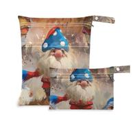 Amooorous Red White and Blue Dwarf Full Body borse impermeabili 2 Pack borsa per pannolini oggetti essenziali con manici per palestra, bagno