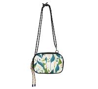 Amooorous Retro Calla Lily Fiori Bianco Verde Borsa Laterale Crossbody per le Donne Comfort con Cinghia Regolabile Borse Go shopping bultos de para mujeres