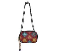 Amooorous Retro Rosso Fiocco di Neve Piccola Borsa Crossbody per gli Uomini Comfort con Cinghia Regolabile Sopra La Borsa A Tracolla Fai una passeggiata cartera para mujer