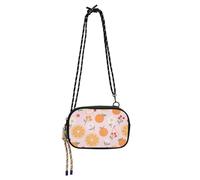 Amooorous Rosa Berry Arancione Pera Texture Floreale Carino Crossbody Borse Donna Moda con Slot per Carte di Credito Borsa Nera Passeggiare il cane cartera para mujer
