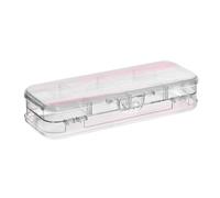 Amooorous Rosa Bianco Grigio Inchiostro Art Painting Progettato Plastica Matite Box Trasparente 2 Strato Contenitore Per La Scuola Con Snap E Coperchio