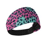 Amooorous Rosa e Verde Leopard Print no slip fascia per le donne Elastico testa sudore fasce per le donne per uso quotidiano Allenamenti Running banda para el cabello