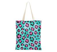 Amooorous Rosa Verde Leopardo Stampa Borse di Tela Per Le Donne con Manici Libro Tote Bag Canvas Shopping Bags Per La Drogheria per Collaboratore Bolsa de lona