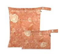 Amooorous Rose Gold Romantiche Rose per San Valentino borse impermeabili impermeabili 2 confezioni da viaggio essenziali per bambino con manici per il bagno, viaggio