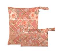 Amooorous Rose Gold Romantiche Rose per San Valentino borse impermeabili impermeabili 2 confezioni da viaggio essenziali per bambini con manici per fare il bagno, yoga