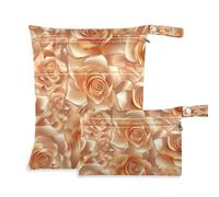 Amooorous Rose Gold Romantiche Rose per San Valentino borse impermeabili per stoffa Confezione da 2 elementi essenziali da viaggio per bambino con manici per yoga, piscina
