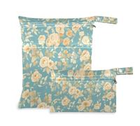 Amooorous Rose romantiche blu e bianche per San Valentino borse impermeabili per stoffa 2 Pack borsa per pannolini oggetti essenziali con maniglie per viaggi, bagno