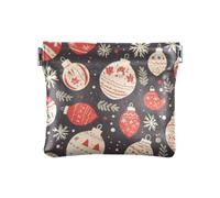 Amooorous Rosso e Bianco Buon Natale Campana Donne Uomini Portamonete In Pelle Impermeabile Portamonete Custodie per Carte Organizzatori di Denaro per, Campana natalizia rossa e bianca, 1 size