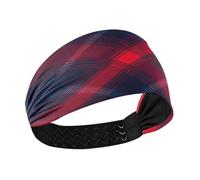 Amooorous Rosso e Blu Plaid no slip running fascia per le donne Elastici fasce per capelli per escursionismo tennis Running vinchas para el cabello de mujer