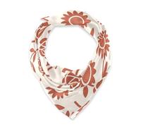 Amooorous Rosso e Crema Girasole e Rosa Quadrato Testa di Seta Foulard Fascia Moda Seta Capelli Sciarpa per dormire per il collo bufandas para mujer elegantes
