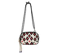 Amooorous Rosso e Nero Poker Griglie Ovest Crossbody Borsa Donna Impermeabile con Slot per Carte di Credito Sacchetto Del Telefono Cellulare Data bolsos negros para mujeres