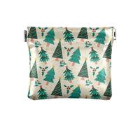 Amooorous Rosso e Verde Albero di Natale Donna In Pelle Moneta Cambia Borsa Fancy Mini Makeup Bag per Uomo Donna Viaggio, Albero di Natale rosso e verde, 1 size