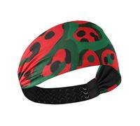 Amooorous Rosso e Verde Leopard Print no slip sport fascia elastica testa fasce per il sudore per le donne per il ciclismo uso quotidiano escursionismo cinta para el cabello