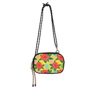 Amooorous Rosso Fiori Tropicali Crossbody Portafoglio Borsa per le Donne Pratica con Slot per Carte di Credito Borse a tracolla da donna Fai una passeggiata bolsas de mano para mujer