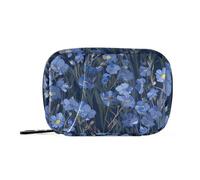 Amooorous Sacchetti blu della medicina dei fiori dell'annata con la cassa portatile della pillola di viaggio degli scomparti staccabili per